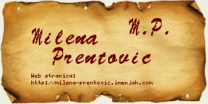 Milena Prentović vizit kartica